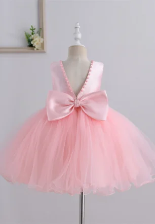 Elegant pearl Party and Flower Girl Dress