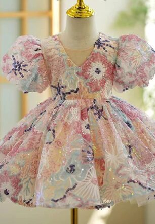 Floral Elegant Party and Flower Girl Dress
