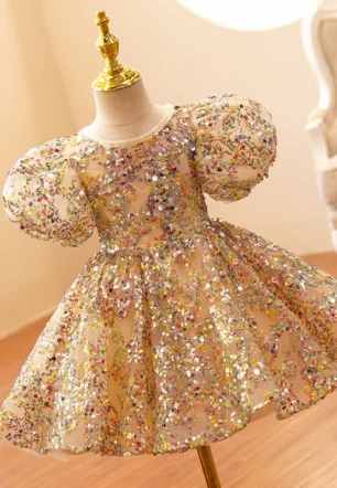 Golden Princess Party and Flower Girl Dress