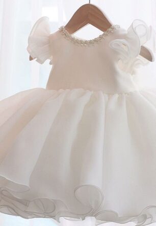 White Organza Party and Flower Girl Dress